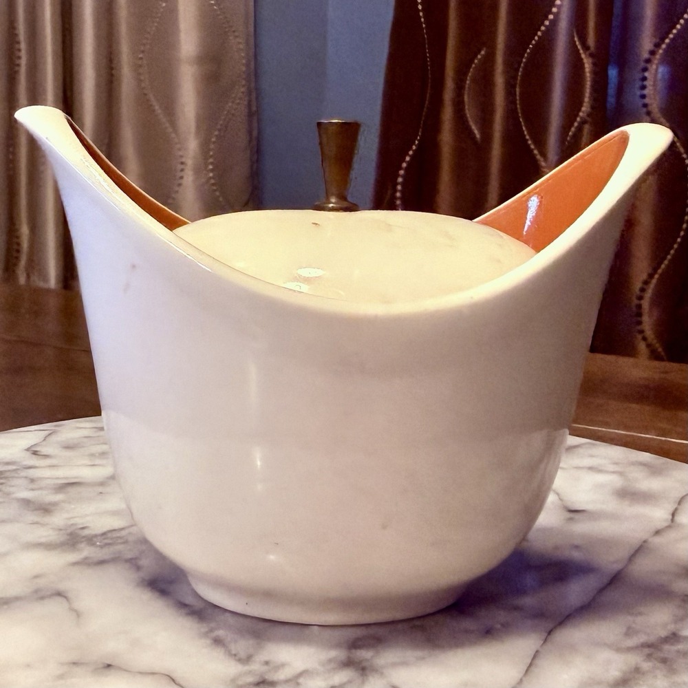 VTG Taylor Smith MCM 1950s China Ever Yours Autumn Harvest Covered Sugar Bowl - Picture 2 of 4
